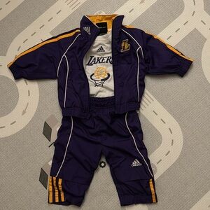 Adidas LA Lakers baby tracksuit set 6-9 months warmups onesie